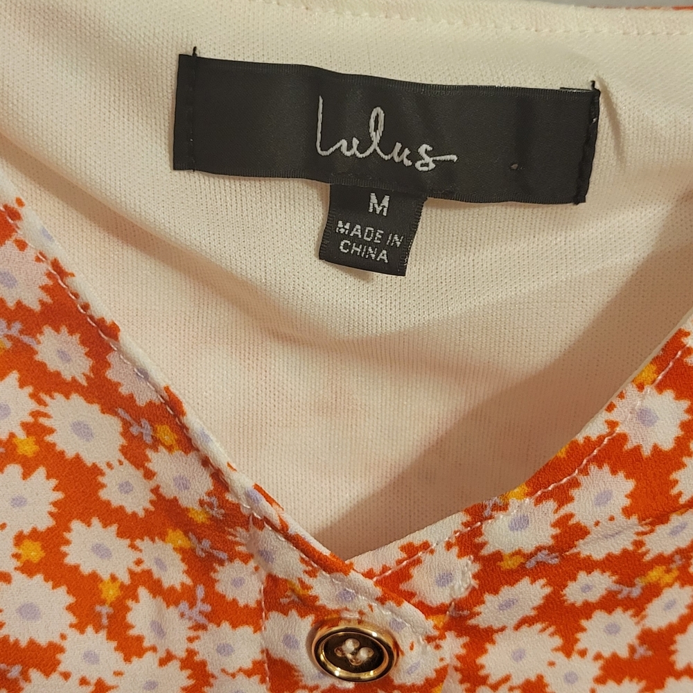 Lulu's Red & White Floral Midi Dress - Picture 5 of 8